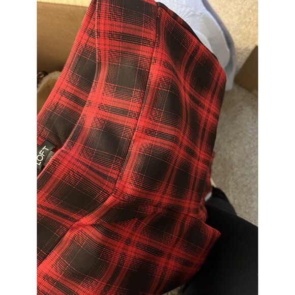 Loft Buffalo Plaid Ponte Leggings Skinny Leg Ankle Length Size Medium NEW - Picture 6 of 9